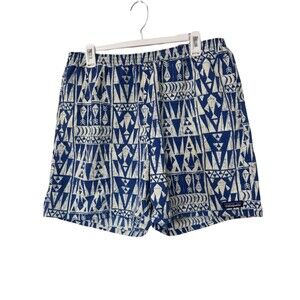 Patagonia Baggies Shorts Men's Large Swim Trunks Blue Tribal Geo Outdoor